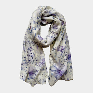 Botanic Lavender, Long Cotton Scarf