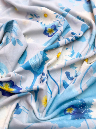 Botanical Daisy, Long Cotton Scarf