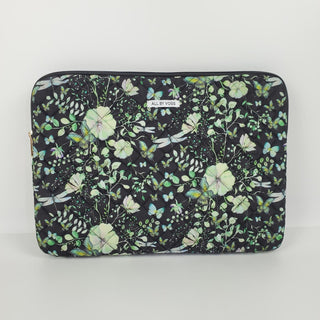 Quiltet Computersleeve, Green Butterflies