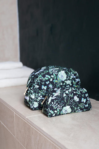 Quiltet Kosmetikpung, Green Butterflies