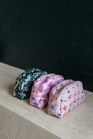 Quiltet Toilettaske, Pink Magnolia