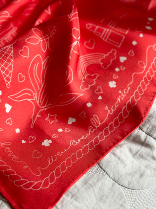Silketørklæde, Iconic Silk, Red