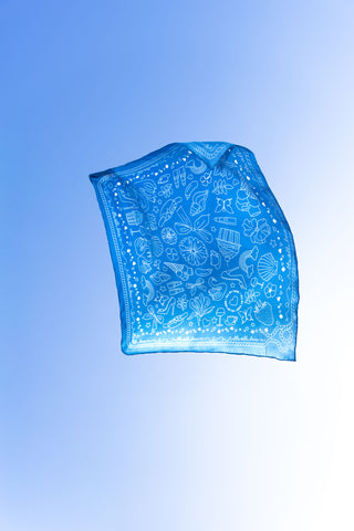 Iconic Blue, Small Silk Scarf