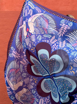 Bomuldstørklæde, Love Dove, Blue