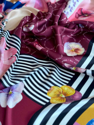 Origins Burgundy, Square Silk Scarf