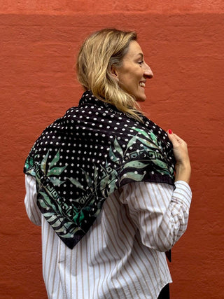 Bomuldstørklæde, Polka Palme, Black