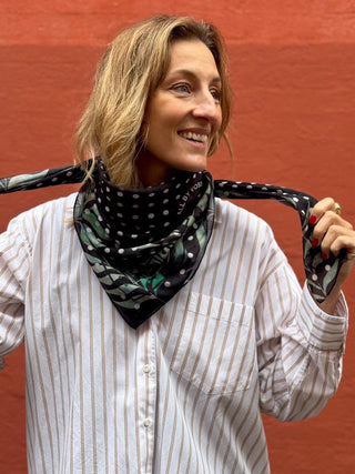 Bomuldstørklæde, Polka Palme, Black