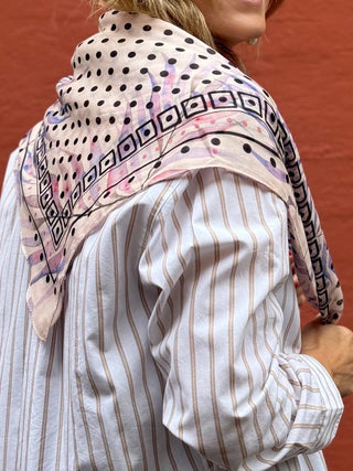 Bomuldstørklæde, Polka Palme, Peach