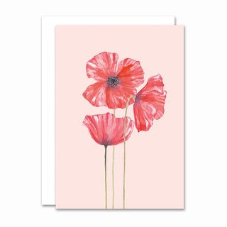Foldet kort Botanicals Poppy med motiv af Annemette Voss