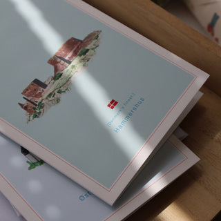 Foldet kort Danish Hammershus med motiv af Annemette Voss