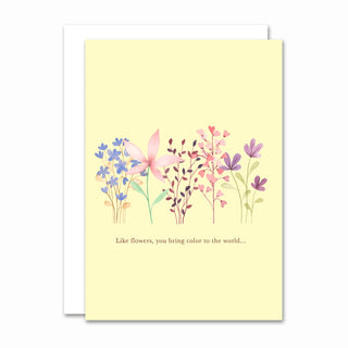 Foldet kort Botanicals Like Flowers med motiv af Annemette Voss